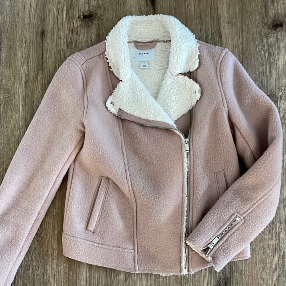 Pink Sherpa Lined Jacket
